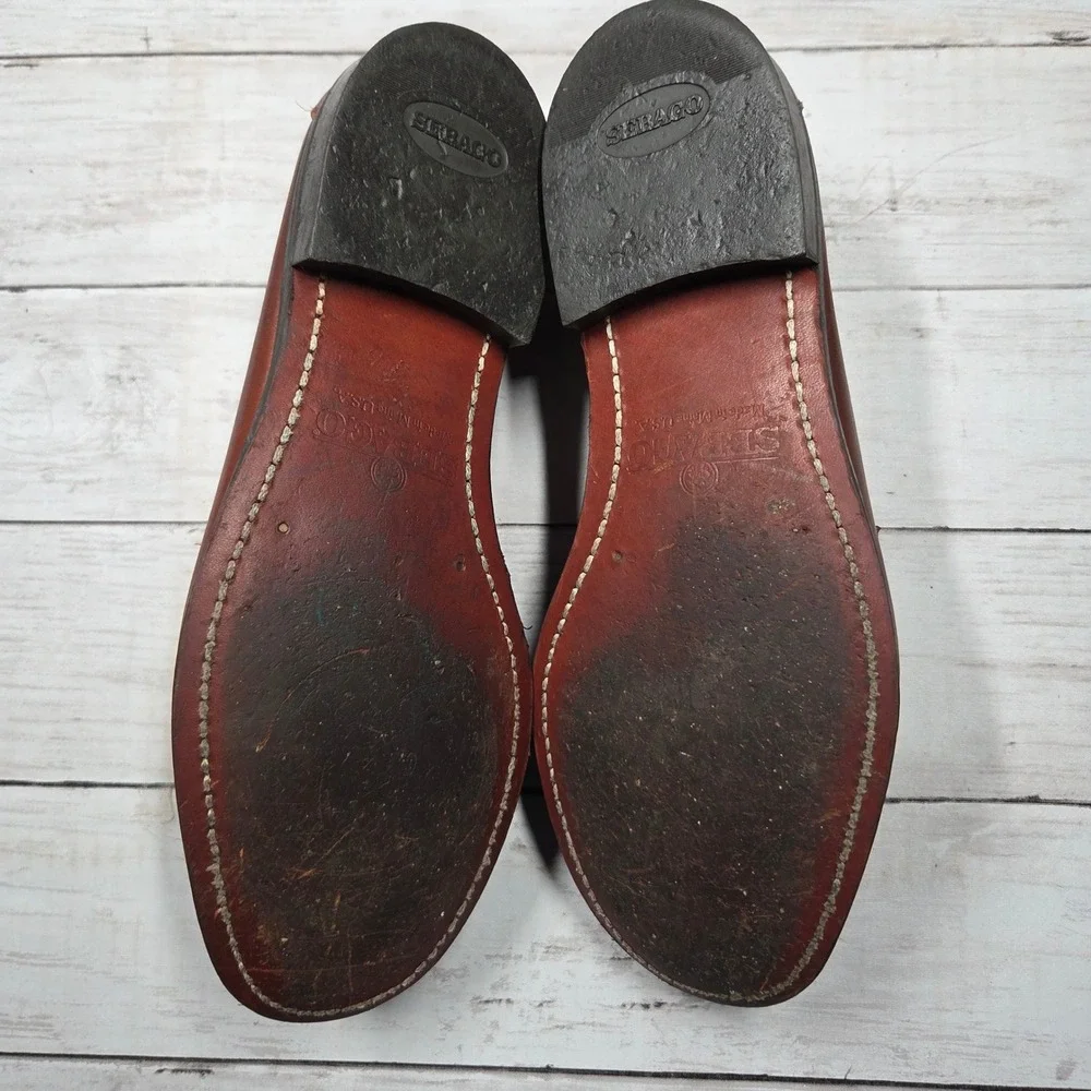 Sebago Classic Penny Loafer Beefroll Leather Mens‎ 9 Brown Made in USA Slip On